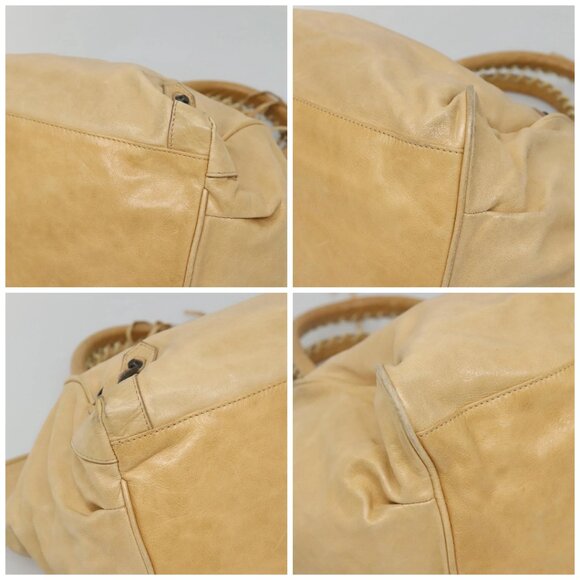 BALENCIAGA The Sunday Hand Bag Leather Beige Auth 132424 - Picture 16 of 16